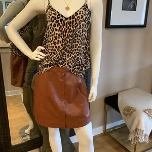 Vegan leather mini skirt